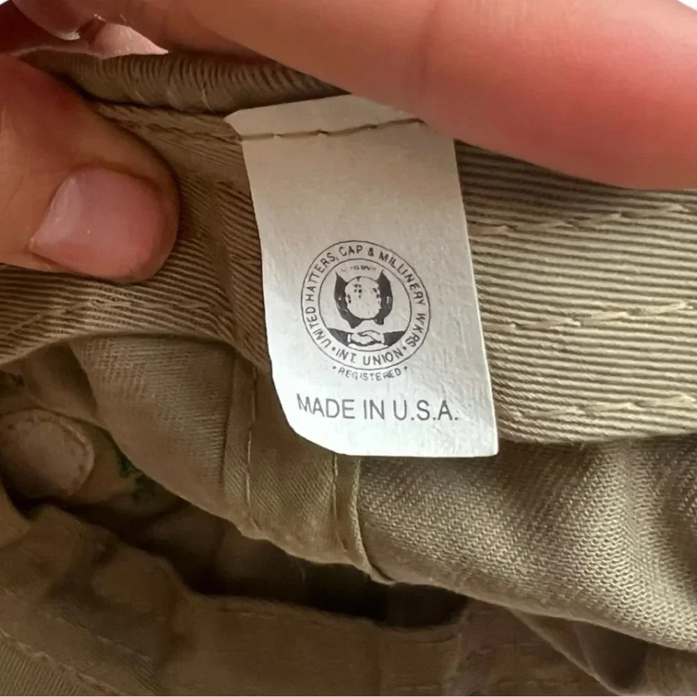 American Needle Masters Golf Hat Vintage Made in USA Khaki Adjustable‎ Ball Cap